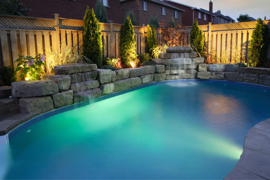 pool remodeling and lighting installation